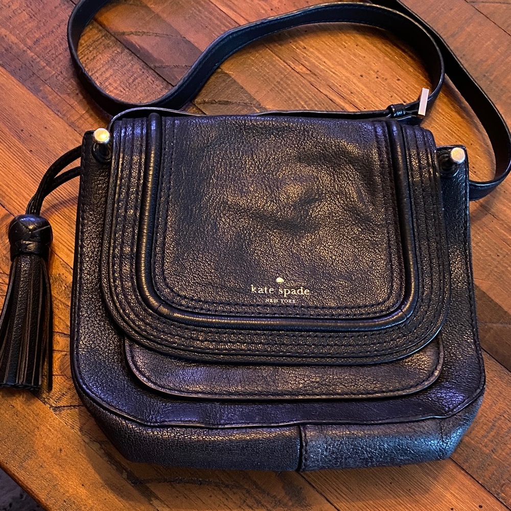 Kate Spade Midnight Black Crossbody Bag with Tassel